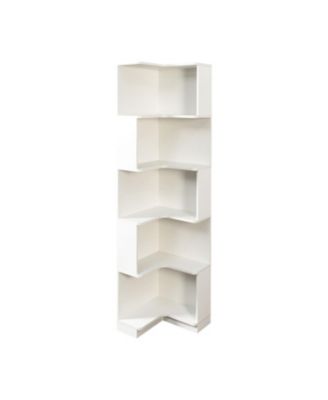5-Tier Corner Bookshelf with LED Lights