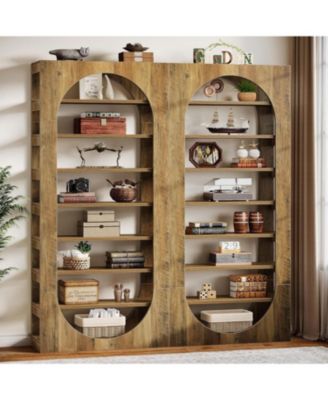 70.87" Tall Arched Bookshelf, 8-Tier