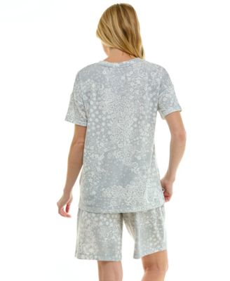 Women's Short-Sleeve Drop Shoulders Top & Shorts, 2-Piece Set