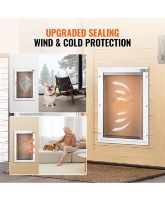 XL Pet Door with Aluminum Frame and Lock, 16.65" x 27.44", Weatherproof Flap Design