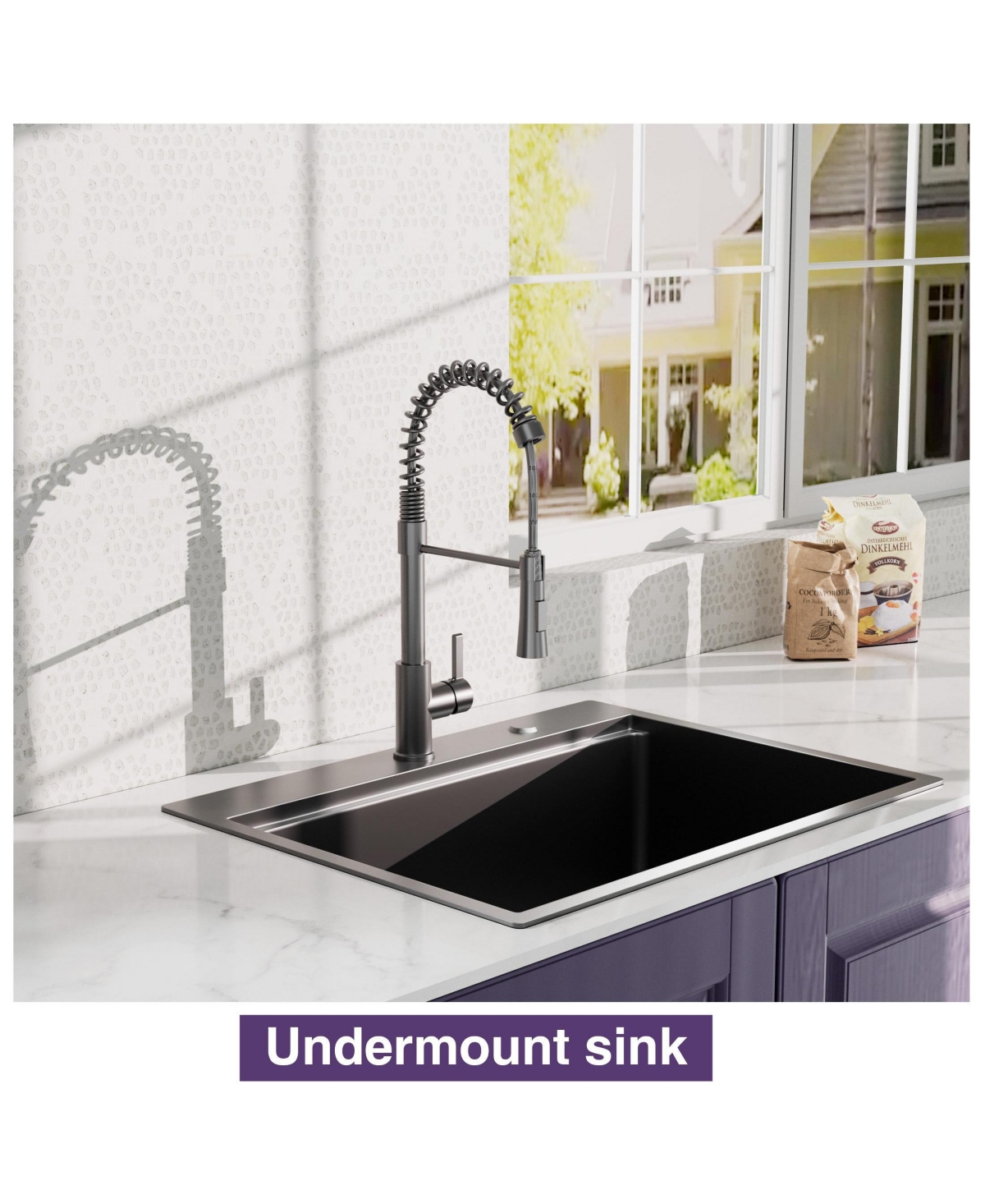 flynama 27x22x10inch Gunmetal Kitchen Sink Topmount Stainless Steel Worksation Single Bowl