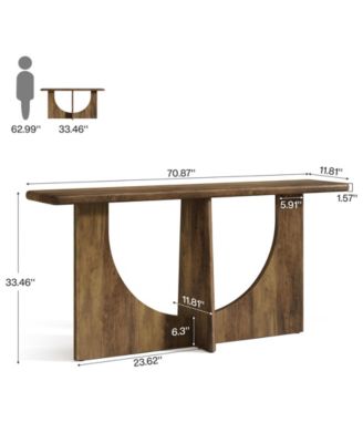 Console Table for Entryway, 71-Inch Farmhouse Entryway Table with Sturdy Geometric Frame, Extra Long Sofa Console Behind The Couch