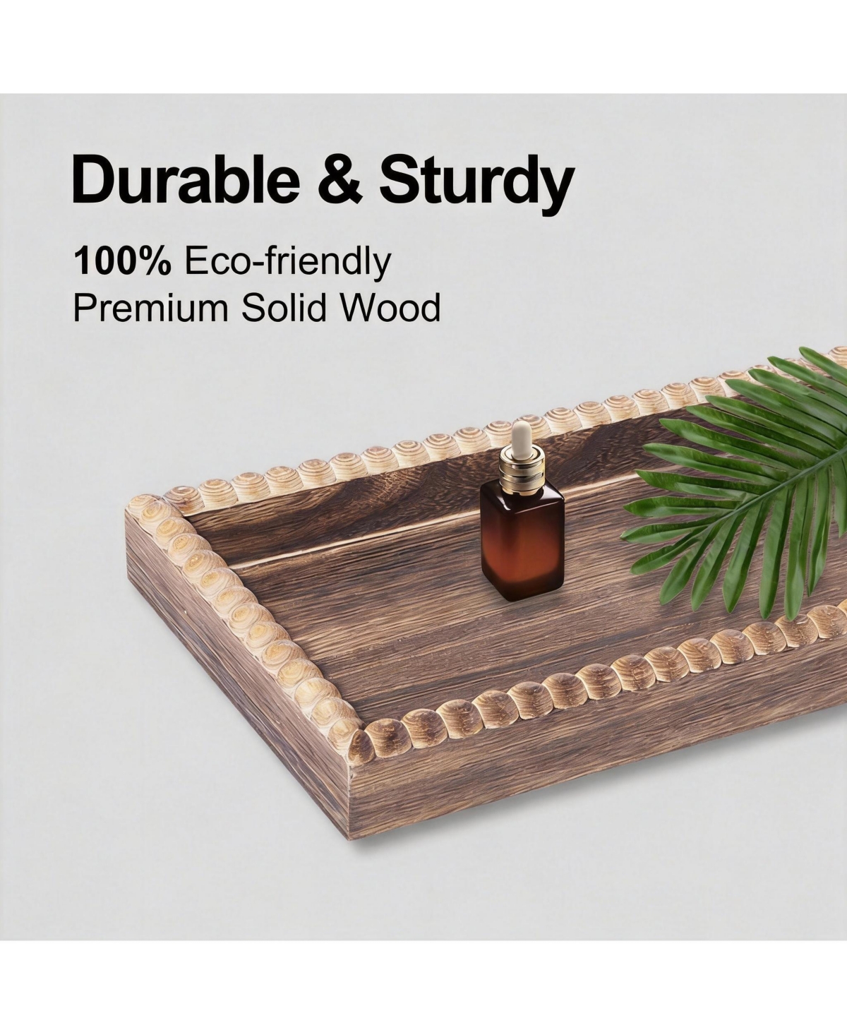 Yigii Wooden Beaded 2-Tier Bathroom Organizer for Cosmetics and Coffee