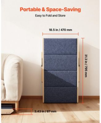 4-Step Wooden Pet Stairs for Bed, Sofa, or Car, Foldable Flat Design, 150 lb Capacity