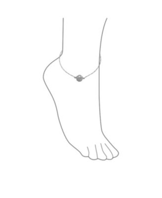 Nautical Beach Sand Dollar Charm Anklet Ankle Bracelet .925 Sterling Silver Adjustable 9 - 10 Inch