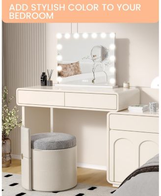 Vanity Mirror with Lights,Hollywood Mirror with 15 LED Bulbs,3 Color Modes,Detachable 3X Magnification,with USB Charging Port