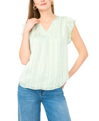 Women's V-Neck Ruffle-Sleeve Blouse