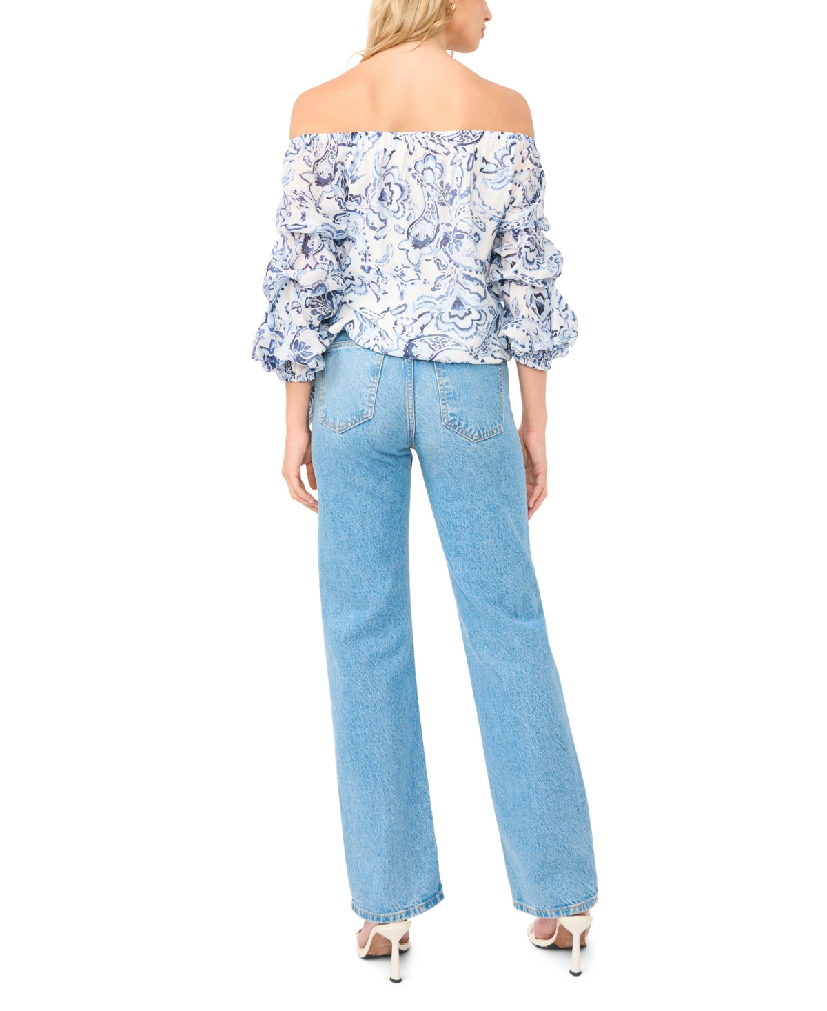 Vince Camuto Women's Off-The-Shoulder Bubble-Sleeve Blouse