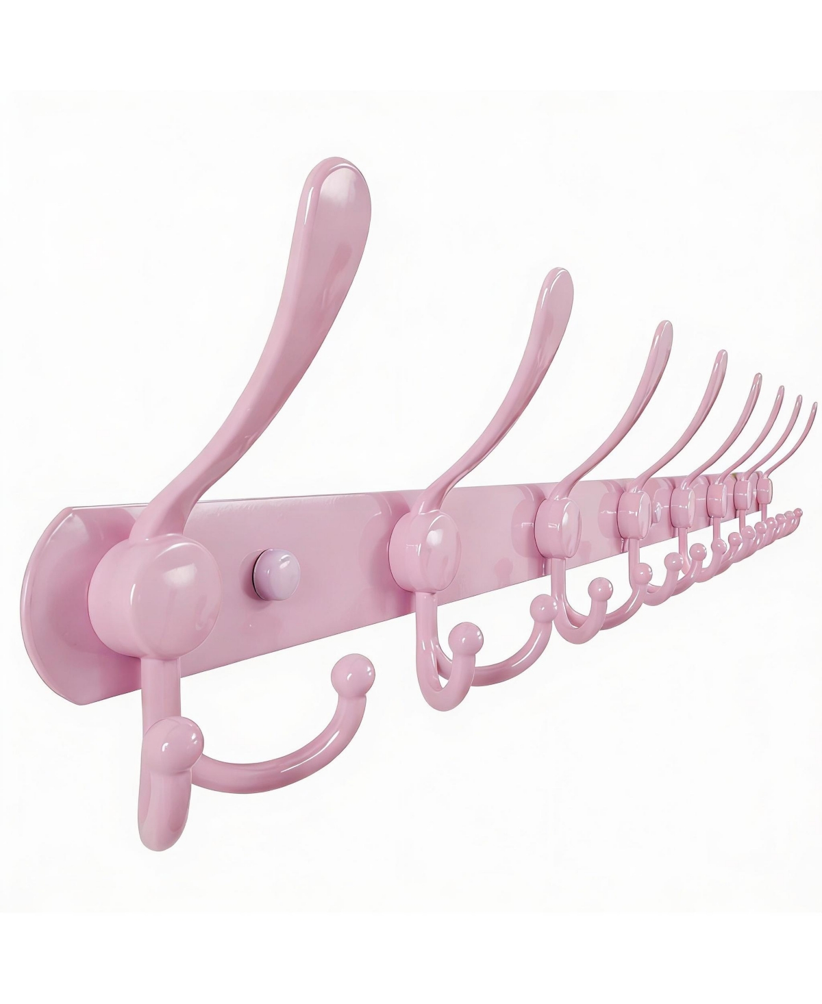 Yigii Heavy Duty 29.5" Long 8-Triple Hooks Coat Rack, Pink