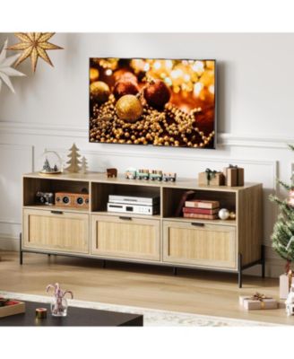TV Stand for 75 inch TV, Entertainment Center with Storage, 65 Inch TV Console Table with 3 Drawers