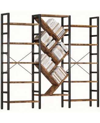 YIGII 70x70" Triple Wide Multifunctional Bookshelf - Modern Tree Design.