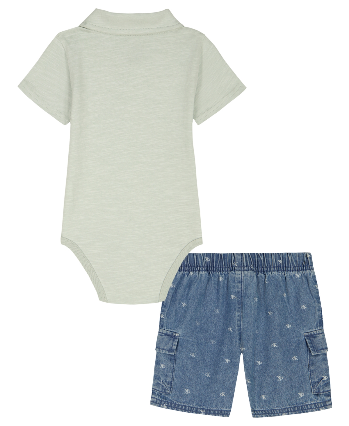 Calvin Klein Baby Boys' Polo Bodysuit & Shorts, 2-Piece Set