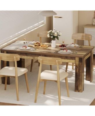 Kitchen Table 63in Dining Table for 4-6 Farmhouse Dinner Kitchen Table for Dining Room, Home Office, Living Room