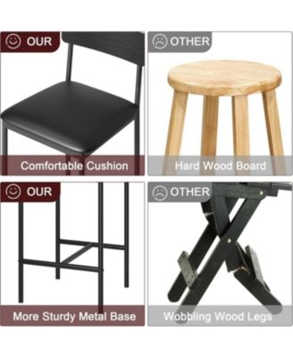 Kitchen Table Bar Stools Set of 4 37 Inch Barstools for Dining Room, Home Office, Living Room