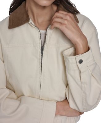 Women's Zip-Front Laydown Collar Coat