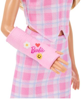 Fashionistas Doll with Arm Cast and Plaid Top and Skirt