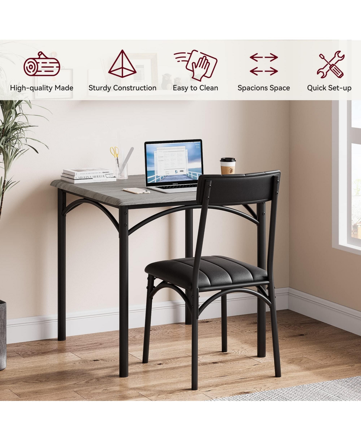 Gaomon Kitchen Table Small Dining Table Set for Dining Room, Home Office, Living Room