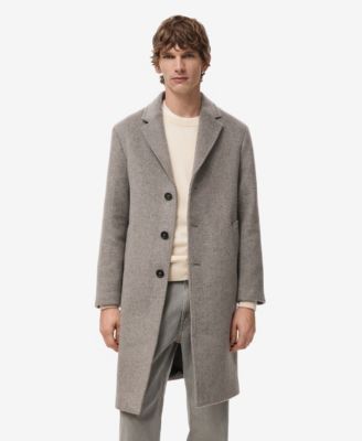 Men's Herringbone Structure Wool Coat