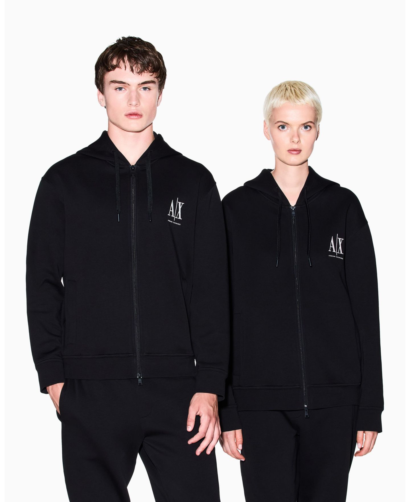 Мужской свитшот A|X Armani Exchange Icon Logo Full Zip, цвет: Чёрный — фото 2