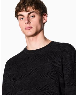 Men's Jacquard Camouflage Mercerized Cotton Sweater