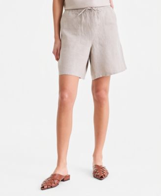 Women's 100% Linen Pull-On Shorts