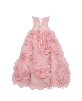 Women's Dramatically Flowered Tulle Dress