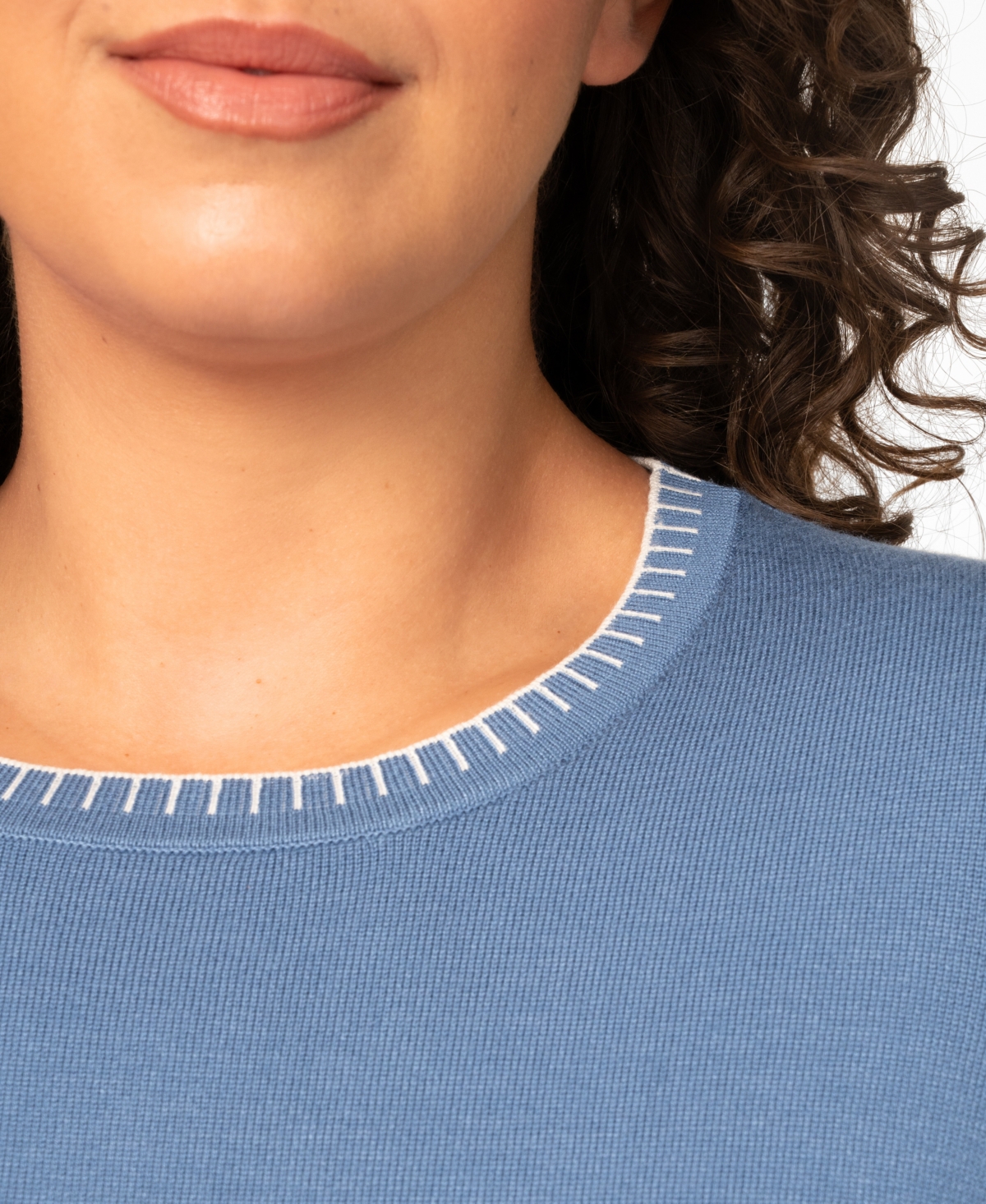 Melissa Paige Plus Size Whip Stitch Elbow-Sleeve Knit Sweater, Macy's Exclusive