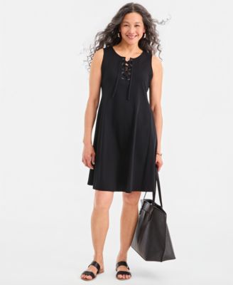 Women's Lace-Up Sleeveless Dress