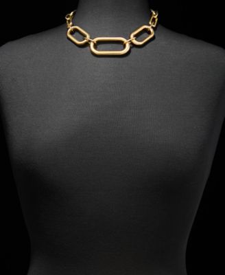 Gold-Tone Large Link Collar Necklace