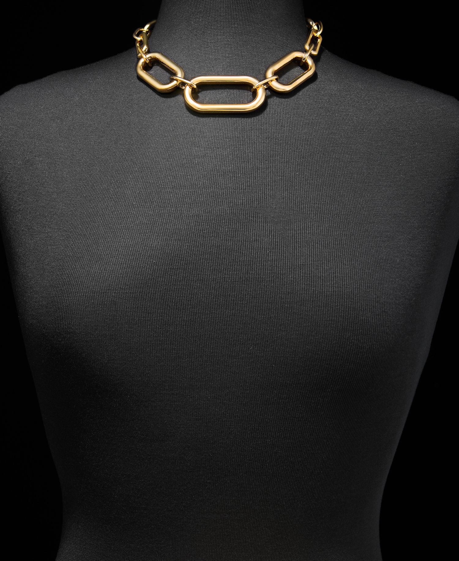 Metal-Tone Large Link Collar Necklace
