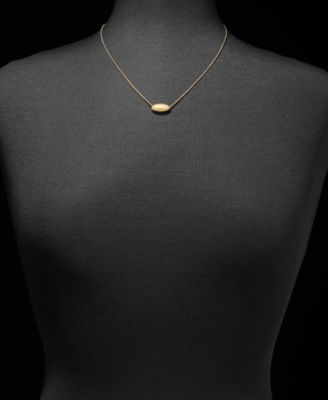 Gold-Tone Puffy Pear Pendant Necklace 