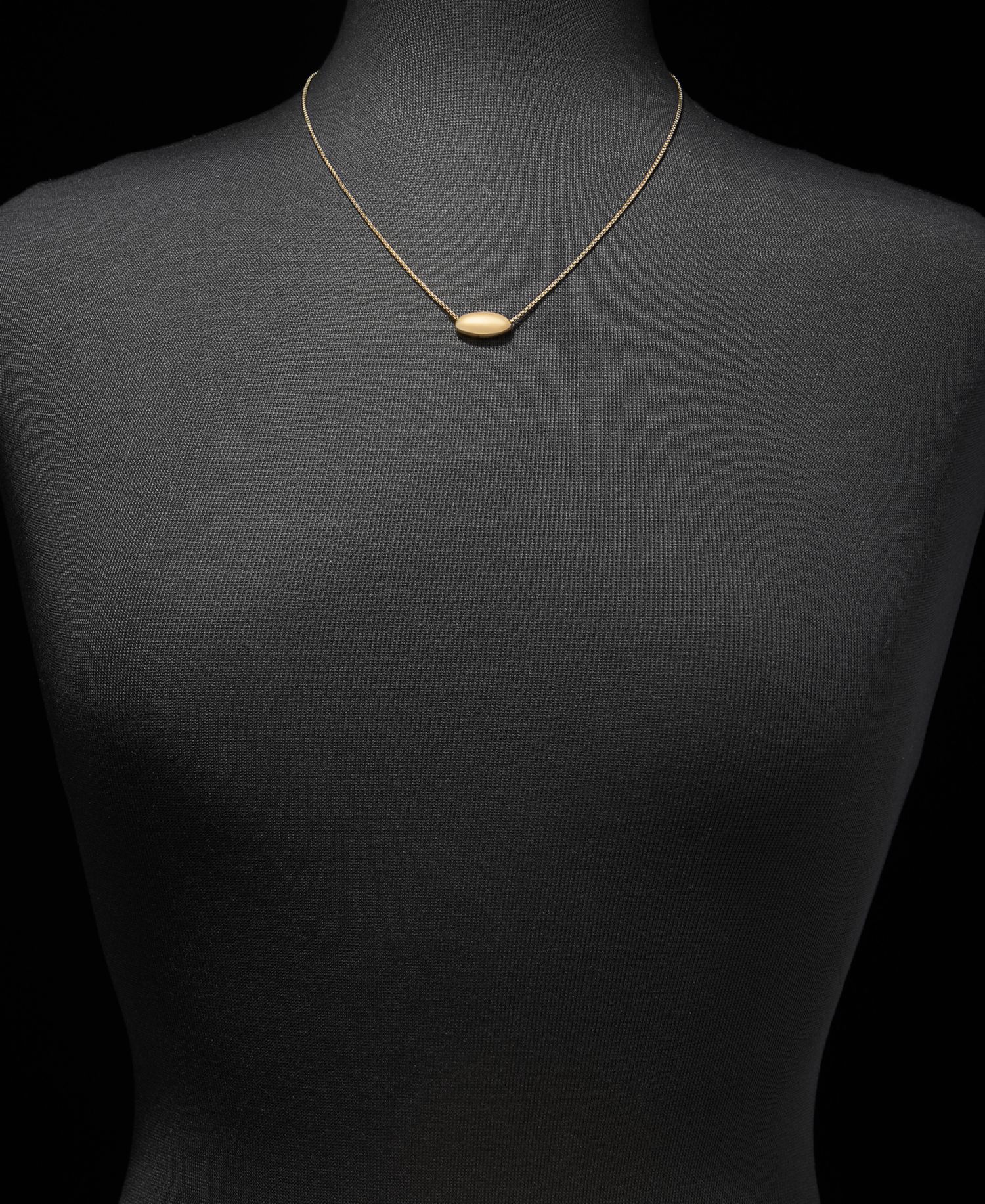 Metal-Tone Puffy Pear Pendant Necklace