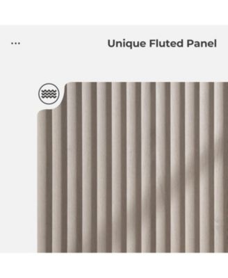 Fluted Sideboard Buffet Cabinet, 46in Wide Cupboard Coffee Bar Console Table Credenza with 3Doors Storage