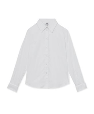 Women's Cotton-Sateen Folded-Cuff Shirt
