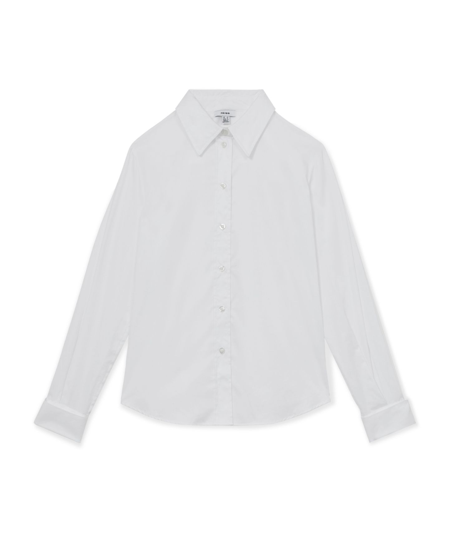 Женская рубашка REISS Lottie Cotton-Sateen Folded-Cuff, цвет: Слоновая кость — фото 6