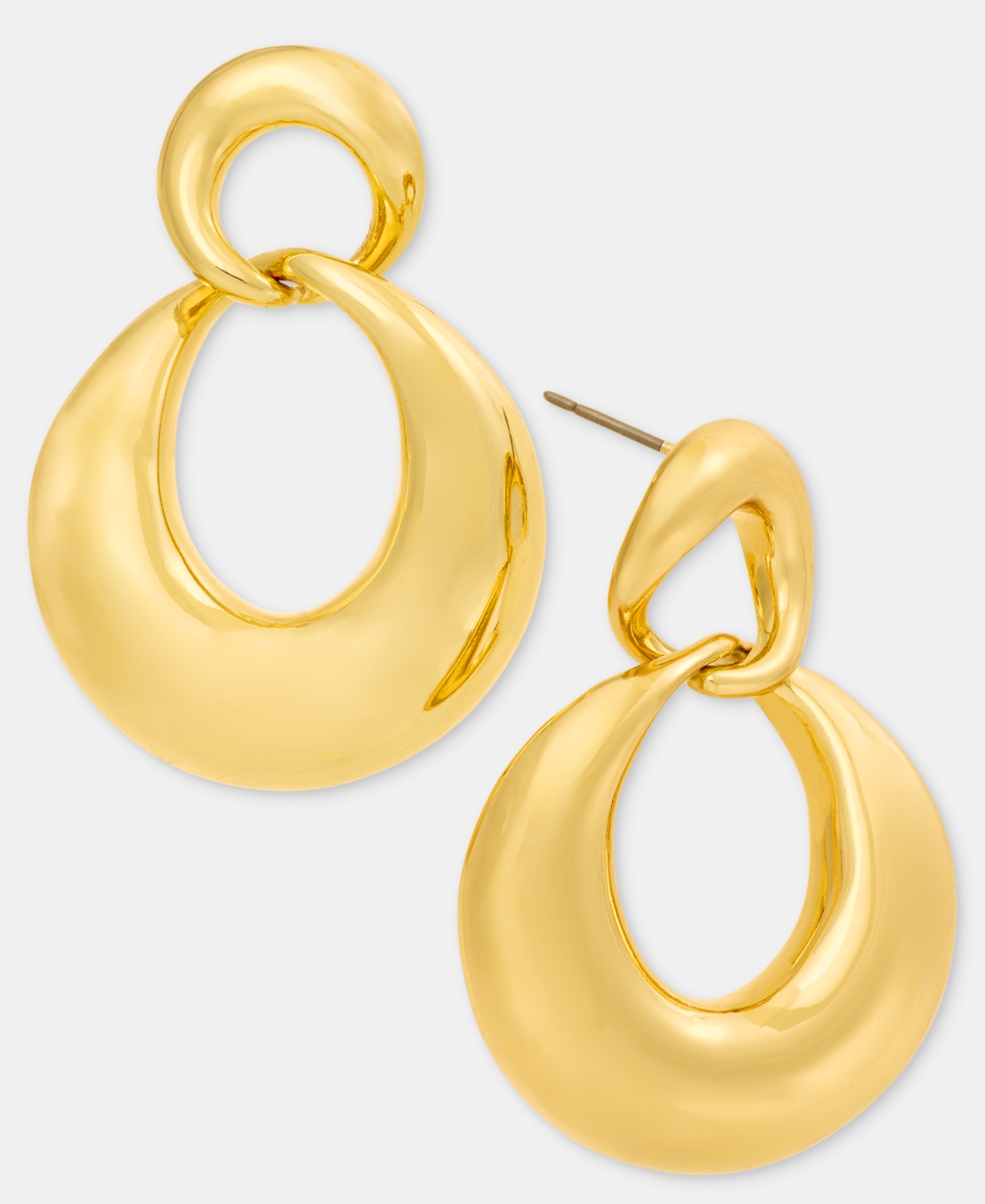 Anne Klein Puffy Linked Drop Earrings