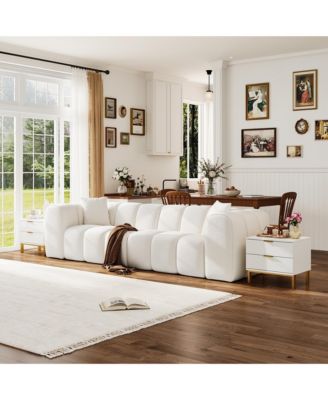 Bedside table with 2 Drawers, Nightstand with Metal Feet