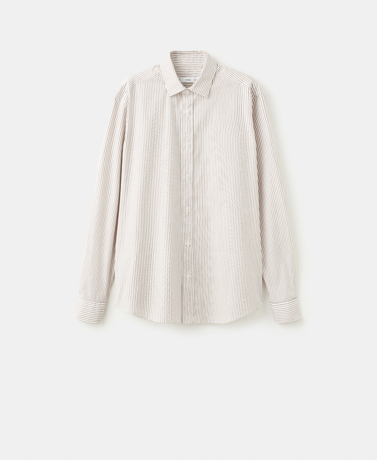 Mango Men's Regular Fit Striped Cotton Shirt