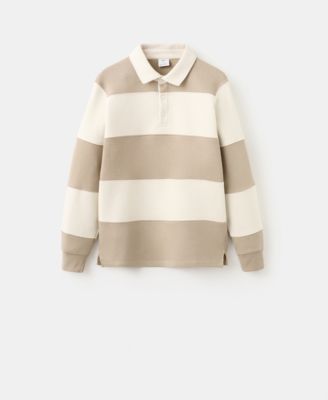 Men's Striped Polo Sweatshirt