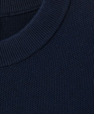 Men's Micro Structured Cotton Knitted Sweater