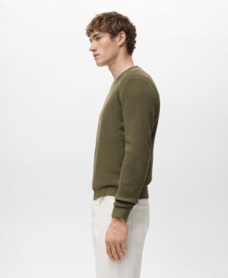 Men's Fine Rib-Knit Cotton Sweater
