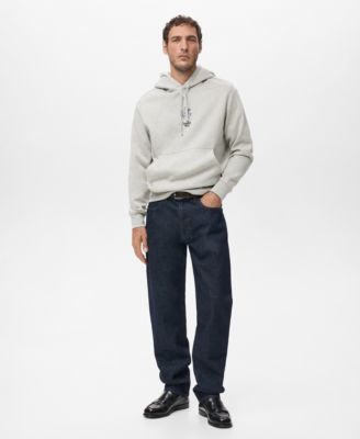 Men's Text Cotton Hooded Sweatshirt