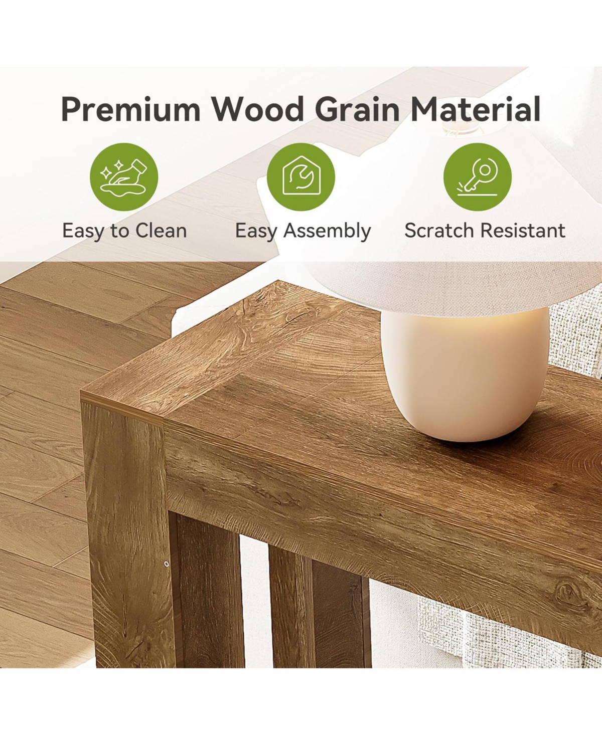 Tribesigns 63-Inch Long Console Table, Farmhouse Wooden Sofa Table Behind Couch, Rectangular Entryway Table, Brown