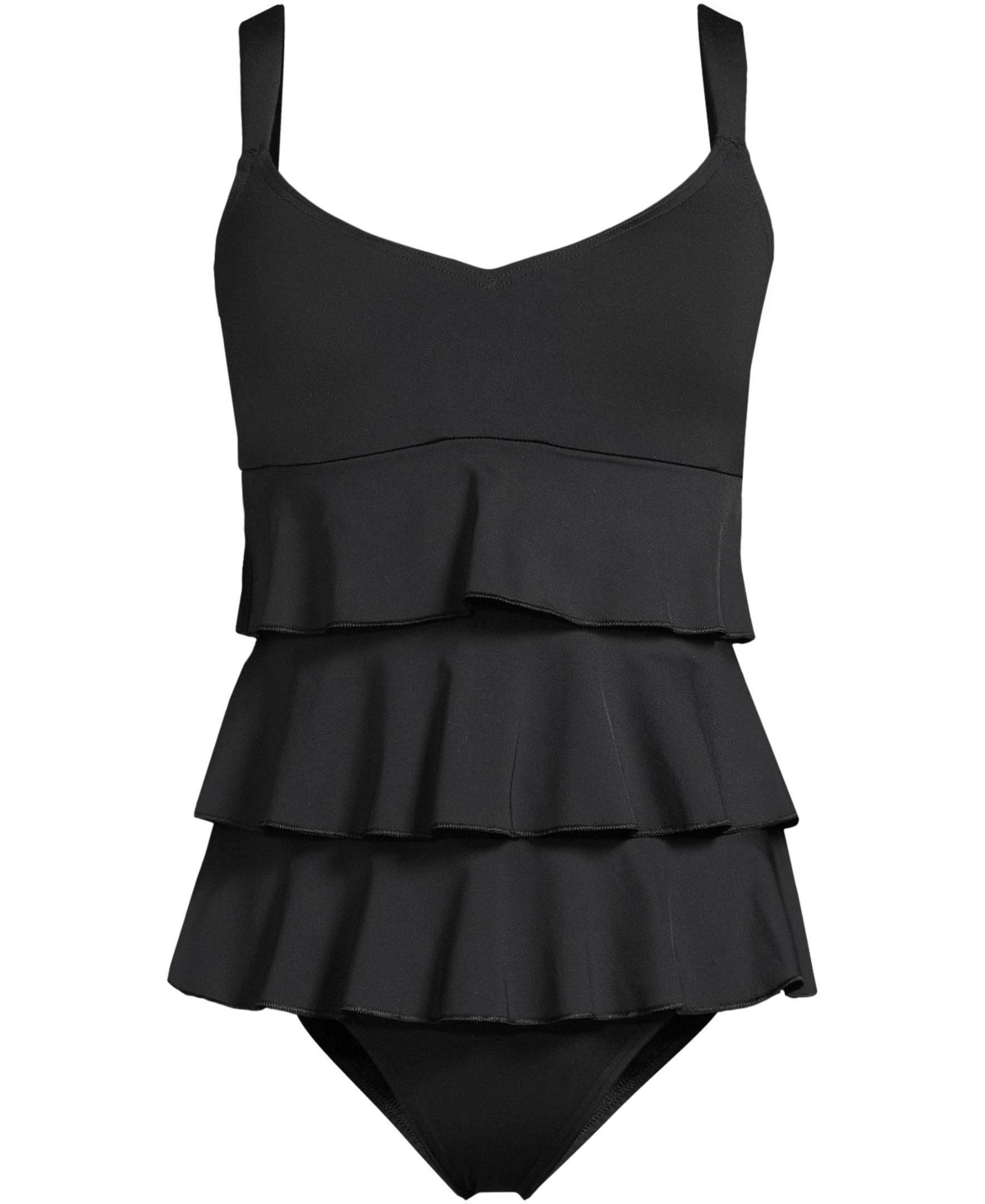 Lands' End Women's Petite Ruffle Fauxkini One Piece Swimsuit