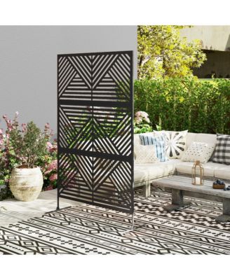 Metal Outdoor Privacy Screen Divider Trellis with Rhombus Design
