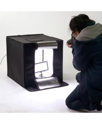 Pro 16x16" LED Studio-in-a-Box for Table Top Photography, Includes Folding Light Tent, Integrated LED Lights and 3 Backdrops
