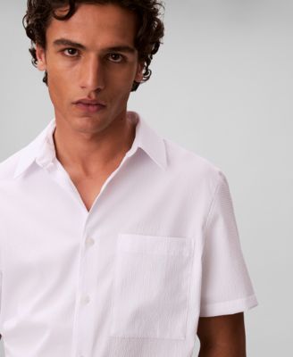 Men's Solid Seersucker Classic Button-Down Shirt