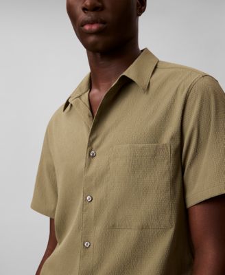 Men's Solid Seersucker Classic Button-Down Shirt