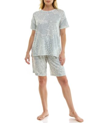 Women's Short-Sleeve Drop Shoulders Top & Shorts, 2-Piece Set