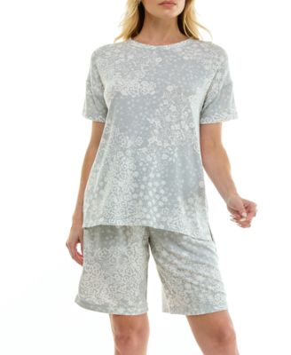 Women's Short-Sleeve Drop Shoulders Top & Shorts, 2-Piece Set
